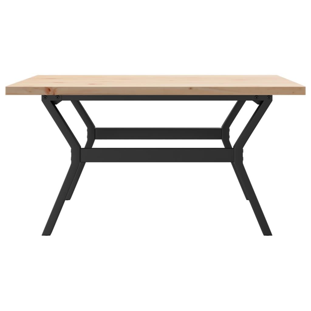 sofabord 90x90x45,5 cm Y-stel massivt fyrretræ og stål