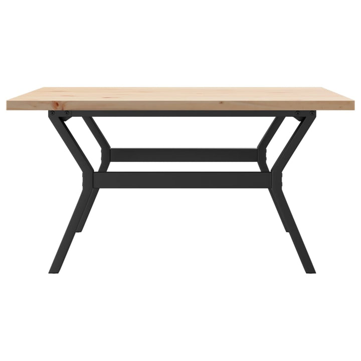 sofabord 90x90x45,5 cm Y-stel massivt fyrretræ og stål