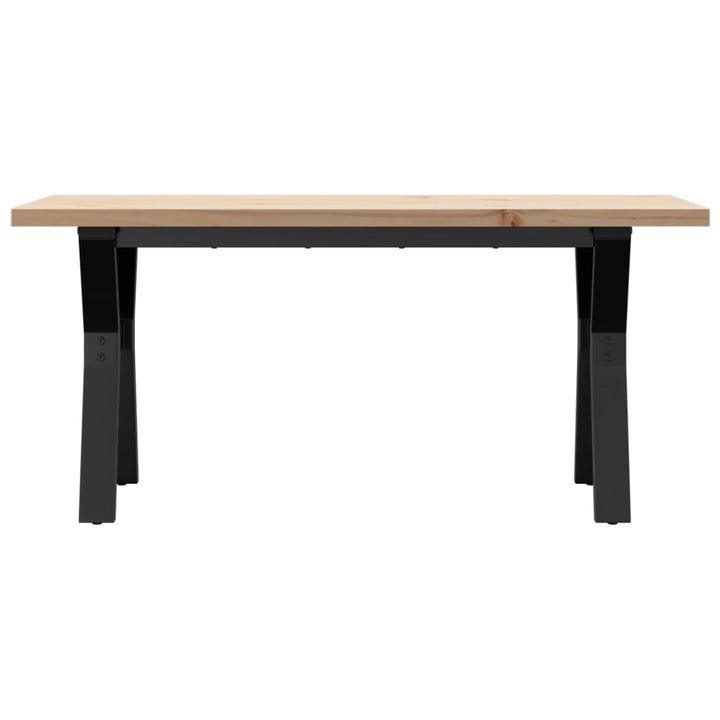 sofabord 100x50x45,5 cm Y-stel massivt fyrretræ og stål