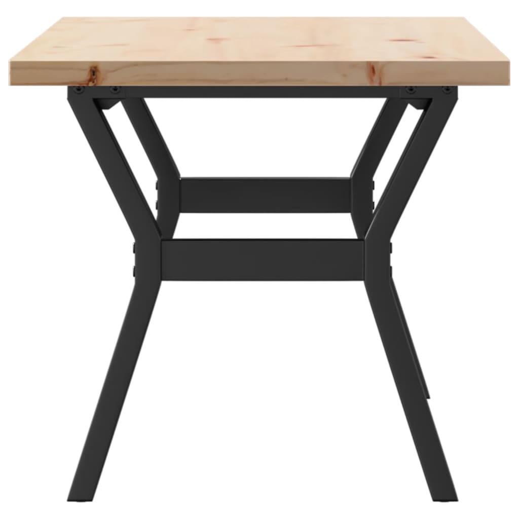 sofabord 100x50x45,5 cm Y-stel massivt fyrretræ og stål