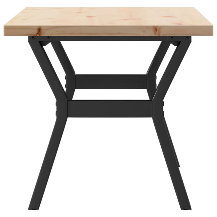 sofabord 100x50x45,5 cm Y-stel massivt fyrretræ og stål