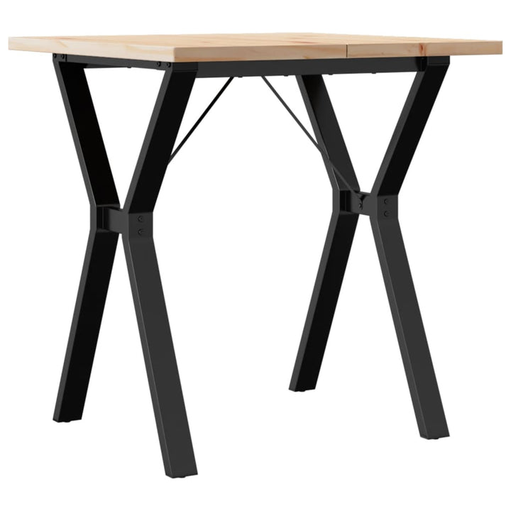 spisebord 70x70x75,5 cm Y-stel massivt fyrretræ og stål