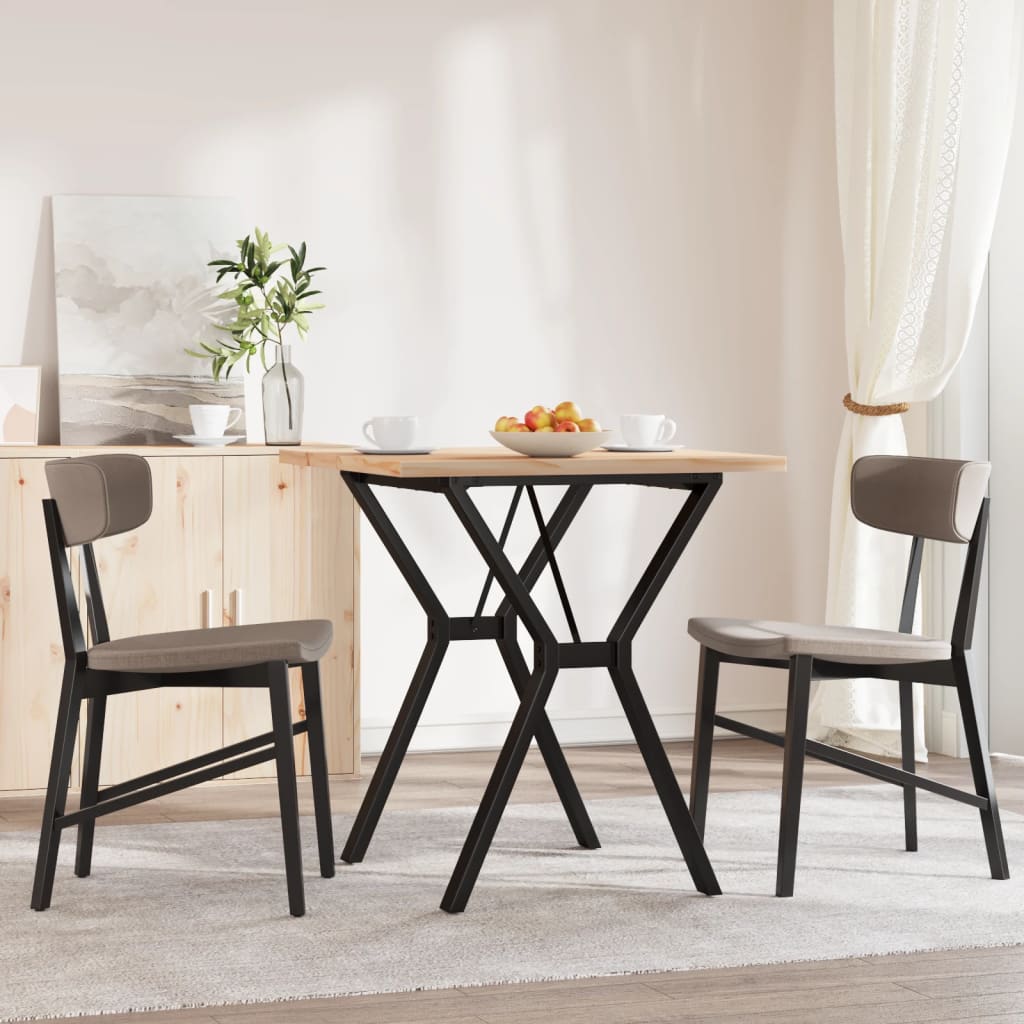 spisebord 70x70x75,5 cm Y-stel massivt fyrretræ og stål