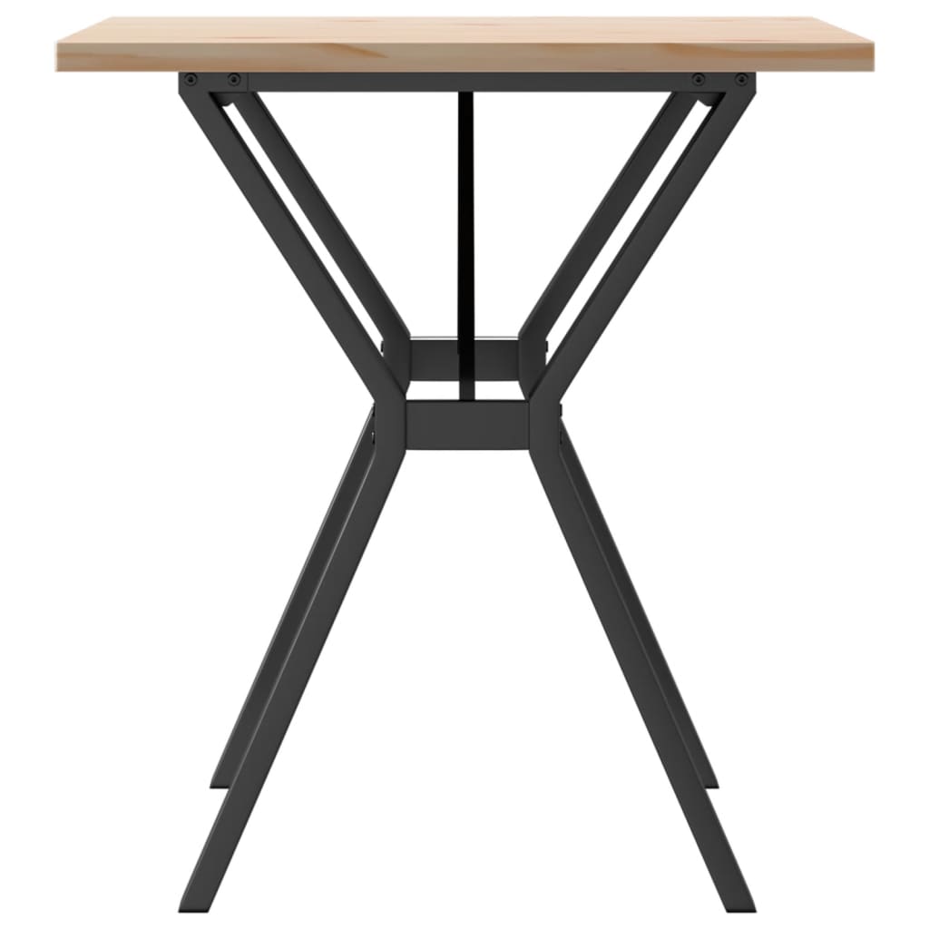 spisebord 70x70x75,5 cm Y-stel massivt fyrretræ og stål