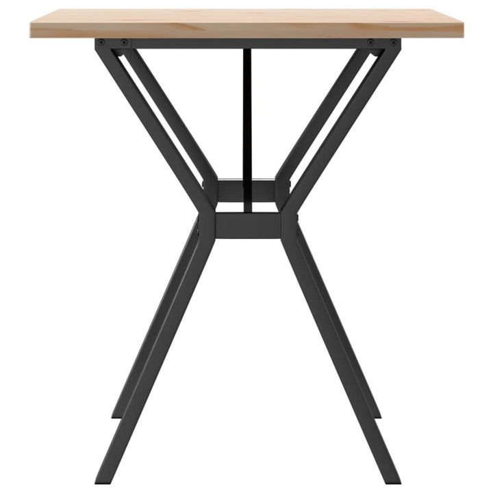 spisebord 70x70x75,5 cm Y-stel massivt fyrretræ og stål