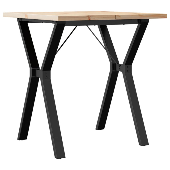 spisebord 70x70x75,5 cm Y-stel massivt fyrretræ og stål