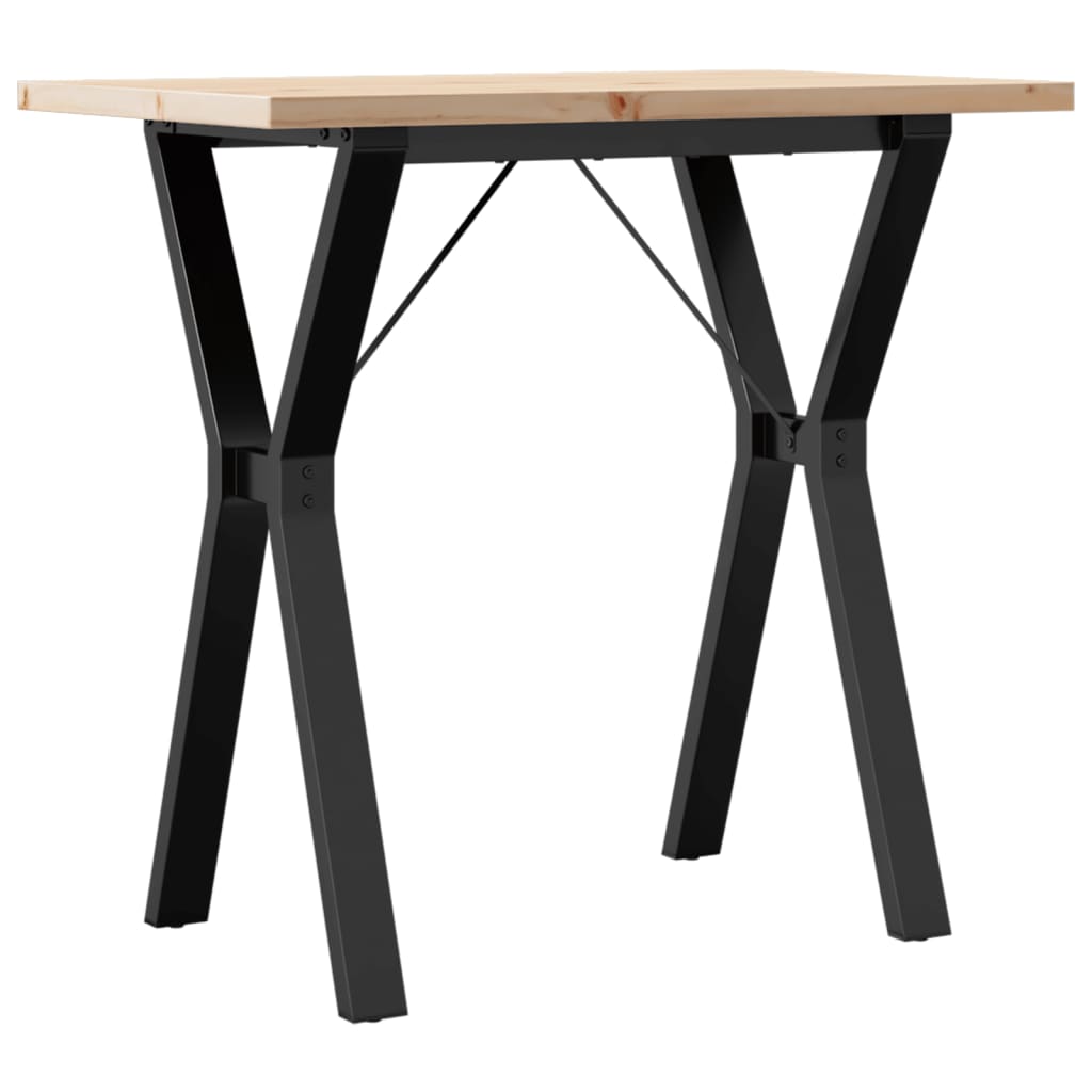 spisebord 80x50x75,5 cm Y-stel massivt fyrretræ og stål