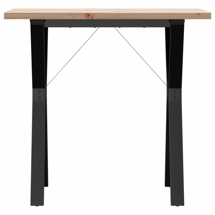 spisebord 80x50x75,5 cm Y-stel massivt fyrretræ og stål