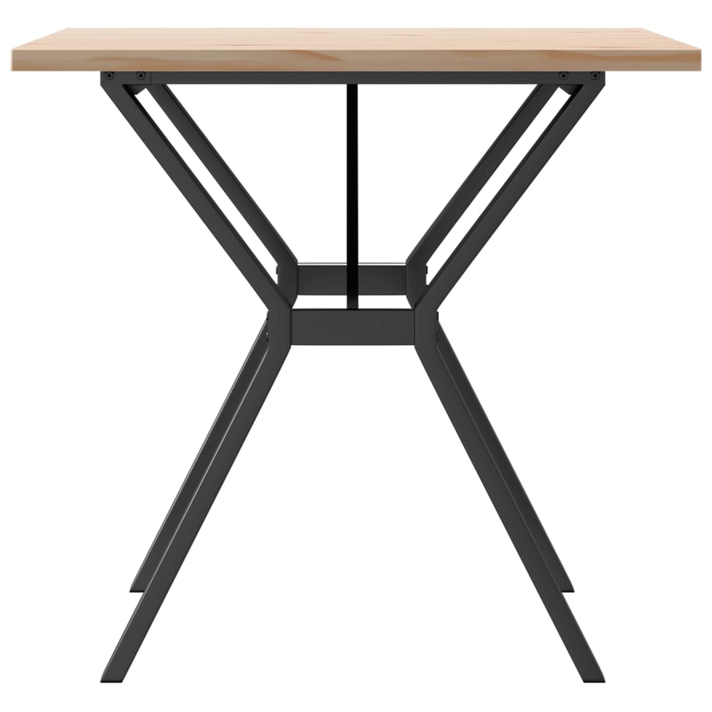 spisebord 80x80x75,5 cm Y-stel massivt fyrretræ og stål