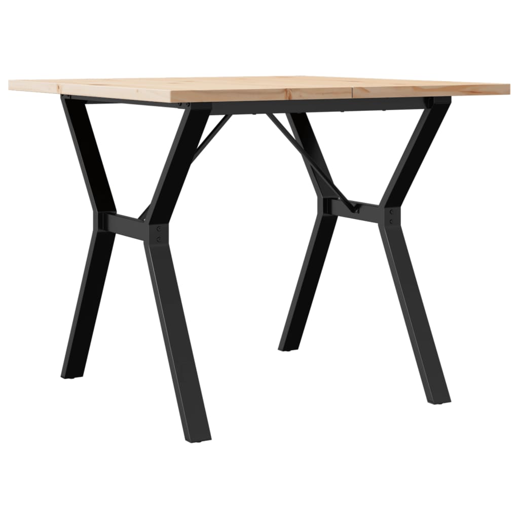 spisebord 90x90x75,5 cm Y-stel massivt fyrretræ og stål
