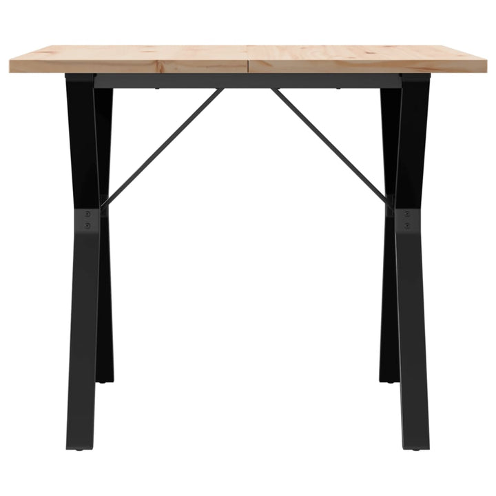 spisebord 90x90x75,5 cm Y-stel massivt fyrretræ og stål