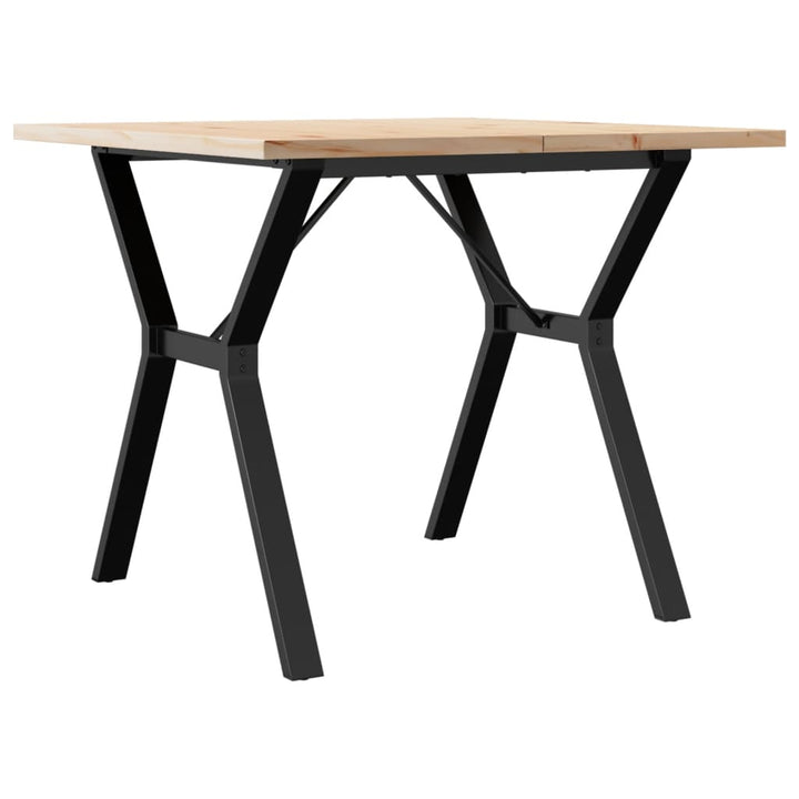 spisebord 90x90x75,5 cm Y-stel massivt fyrretræ og stål