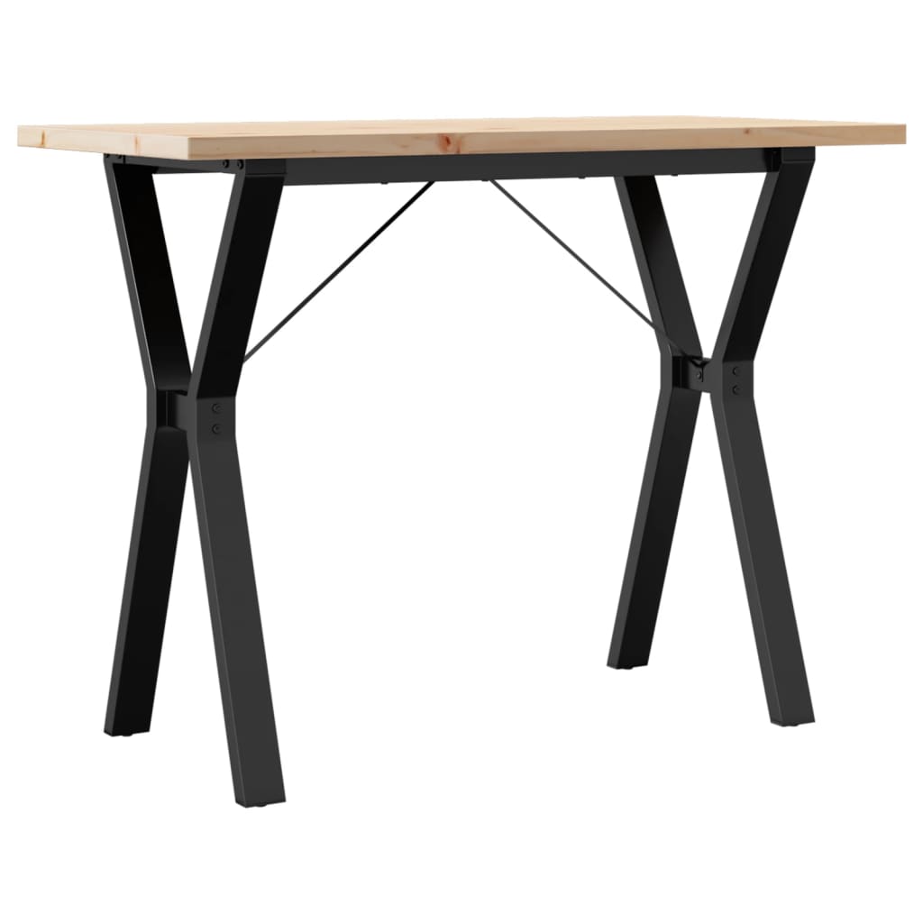 spisebord 100x50x75,5 cm Y-stel massivt fyrretræ og stål