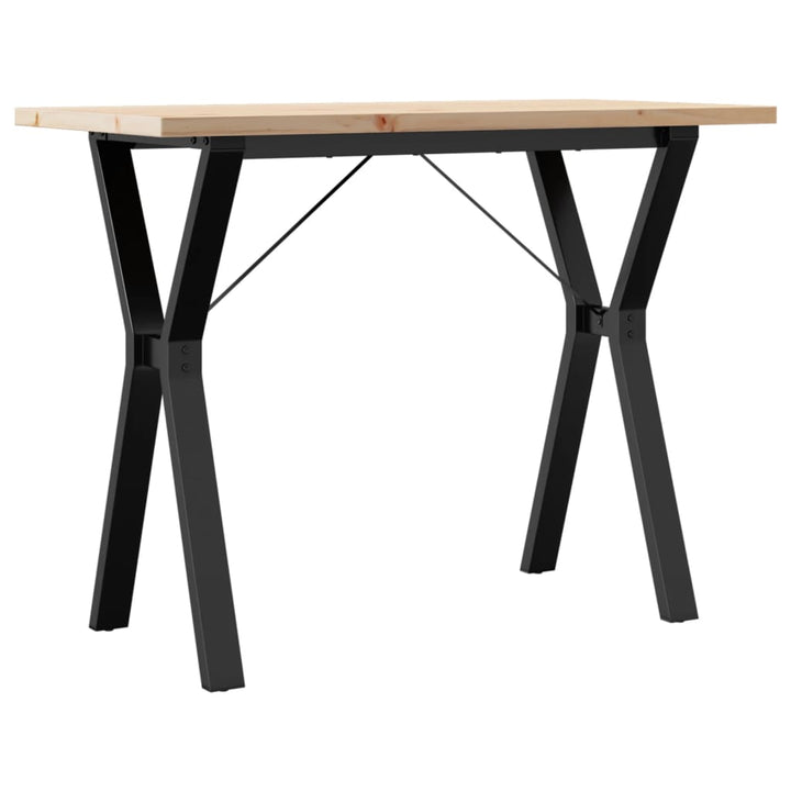 spisebord 100x50x75,5 cm Y-stel massivt fyrretræ og stål