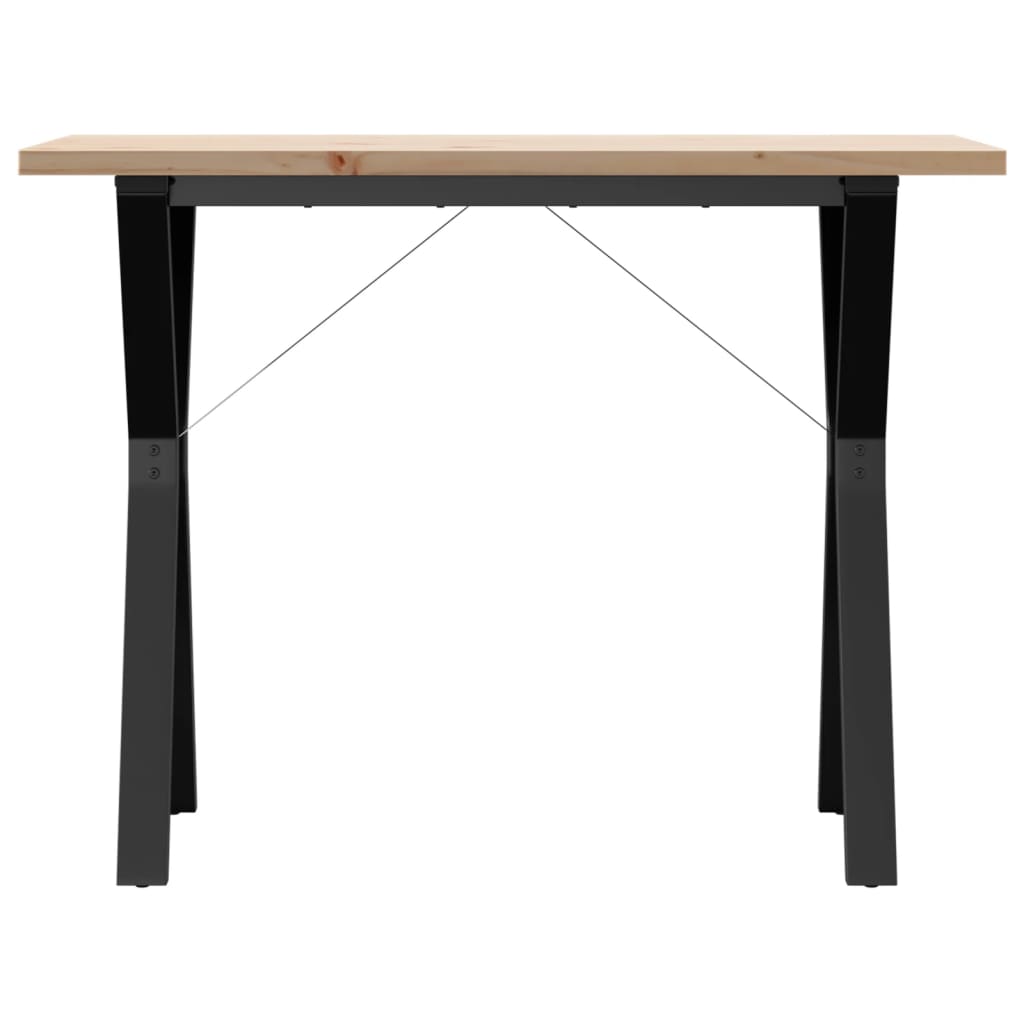 spisebord 100x50x75,5 cm Y-stel massivt fyrretræ og stål