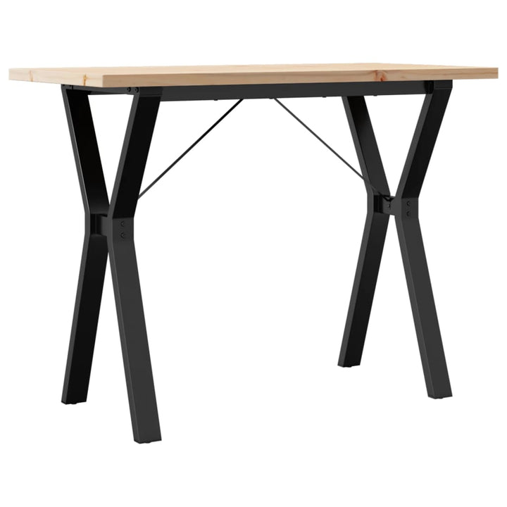 spisebord 100x50x75,5 cm Y-stel massivt fyrretræ og stål