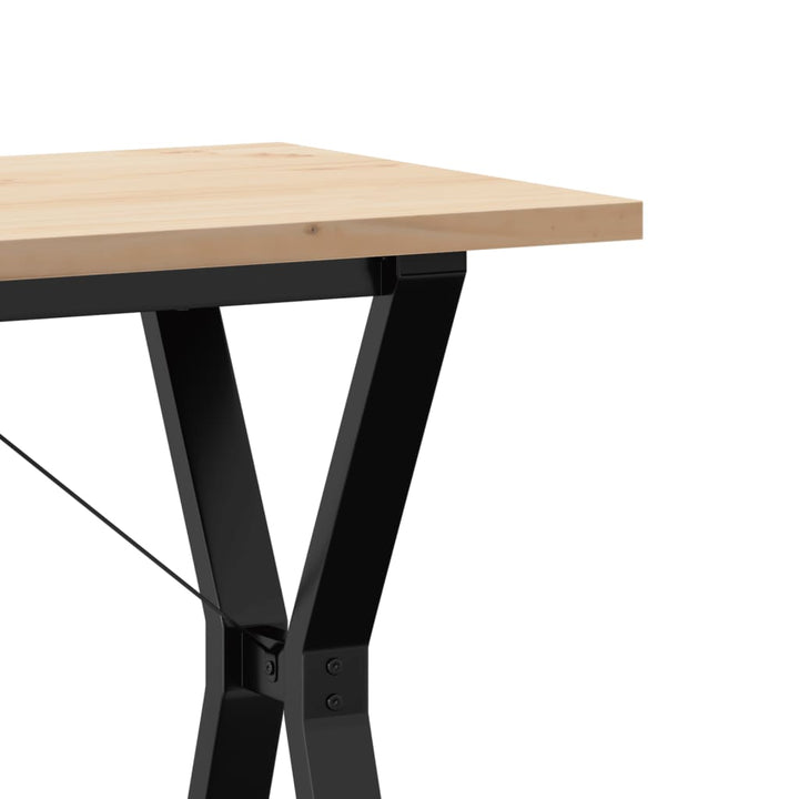 spisebord 100x50x75,5 cm Y-stel massivt fyrretræ og stål