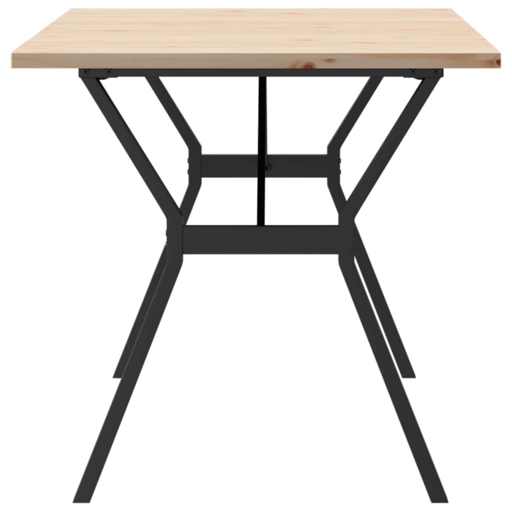 spisebord 140x80x75,5 cm Y-stel massivt fyrretræ og stål