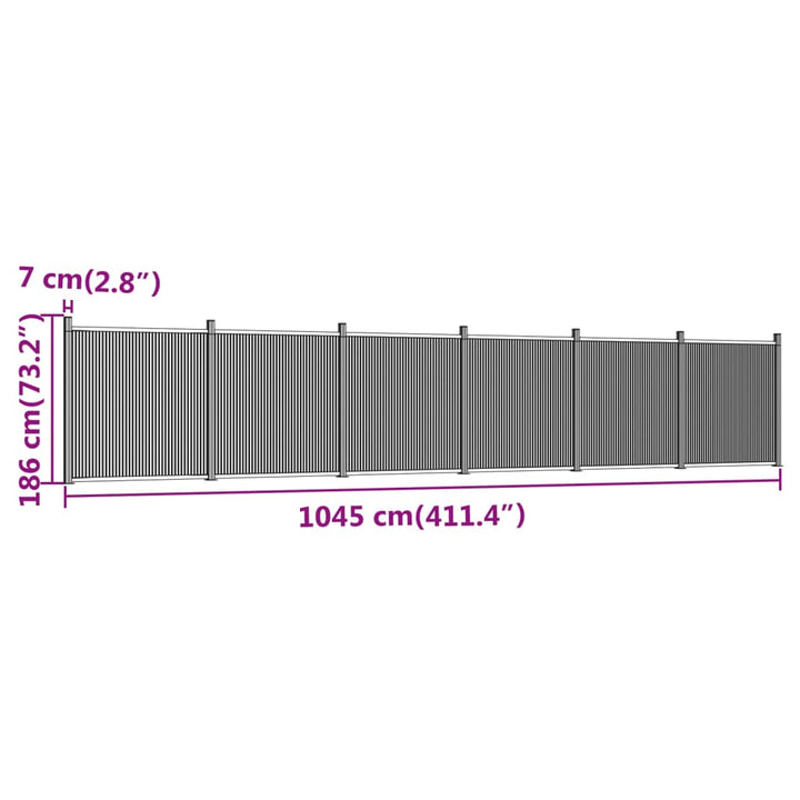 hegnspanel 1045x186 cm WPC grå