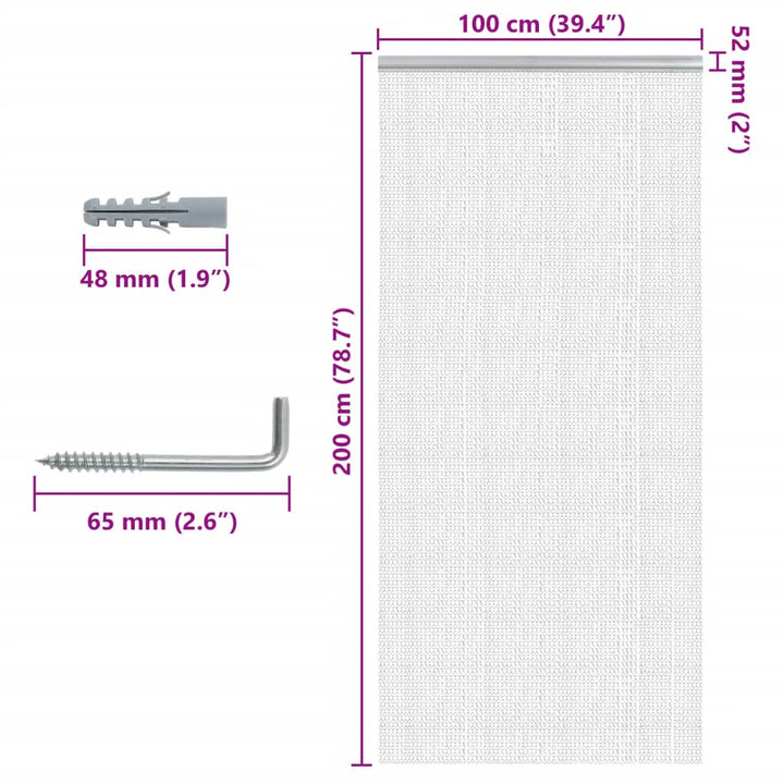 insektskærm til dør 100x200 cm aluminium