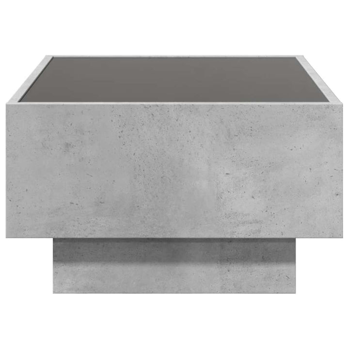 sofabord med LED-lys 70x50x30 cm konstrueret træ betongrå