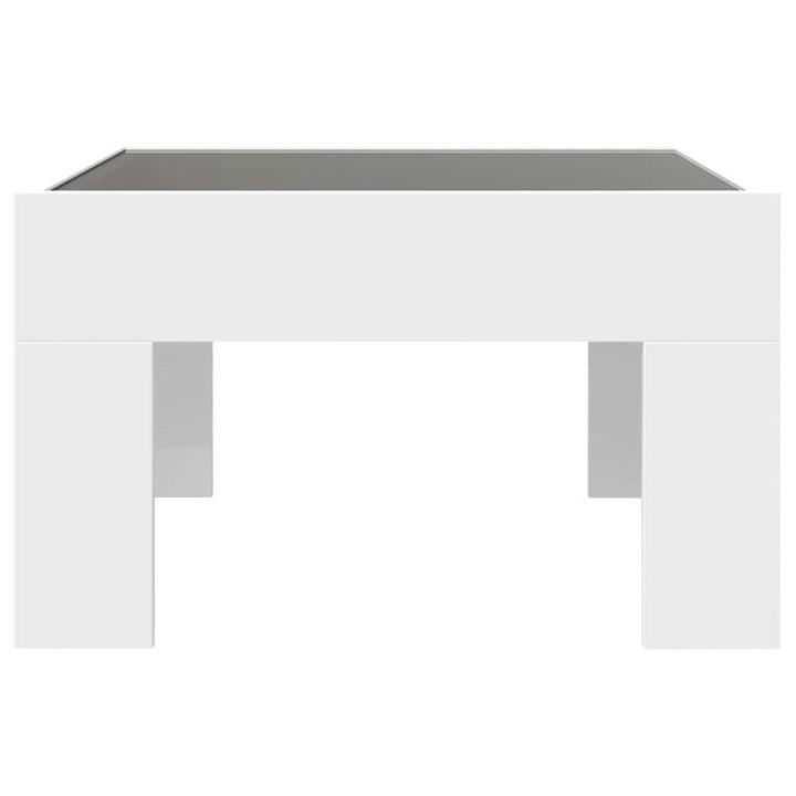 sofabord med Infinity LED-lys 50x50x30 cm hvid