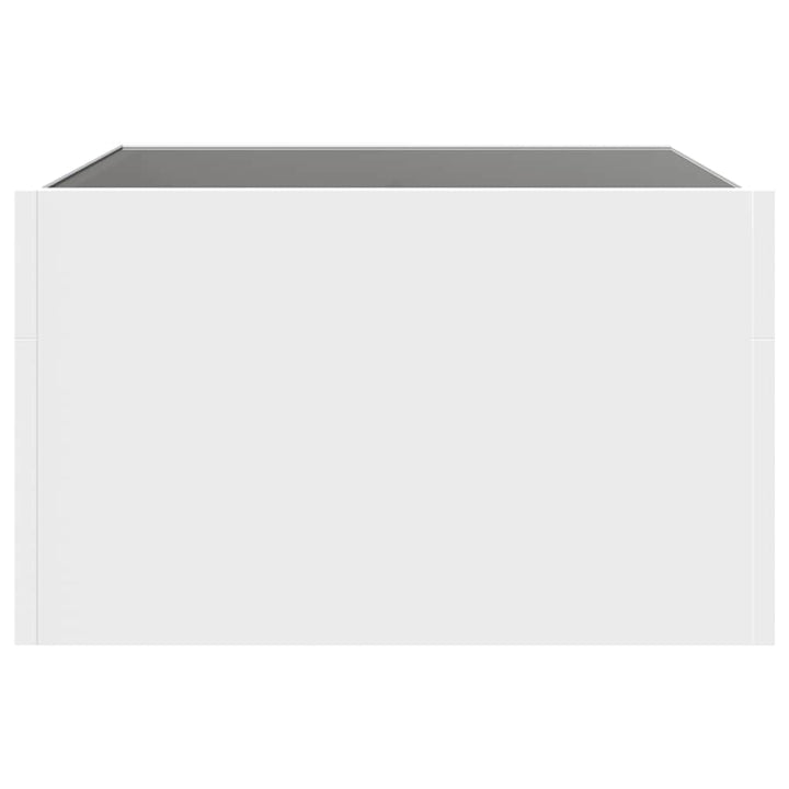 sofabord med Infinity LED-lys 50x50x30 cm hvid