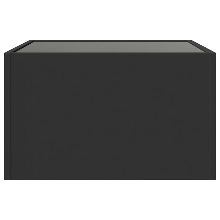 sofabord med Infinity LED-lys 50x50x30 cm sort