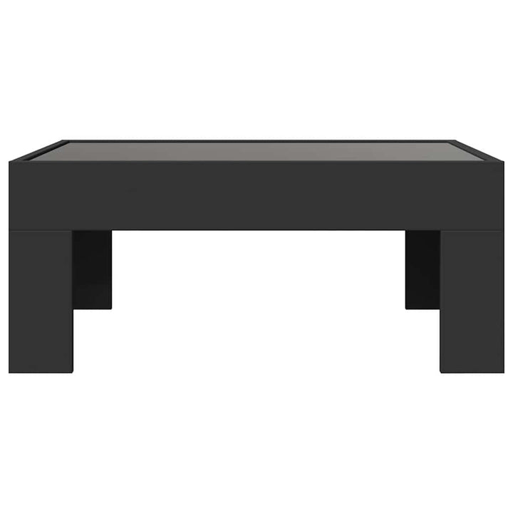 sofabord med Infinity LED-lys 70x50x30 cm sort