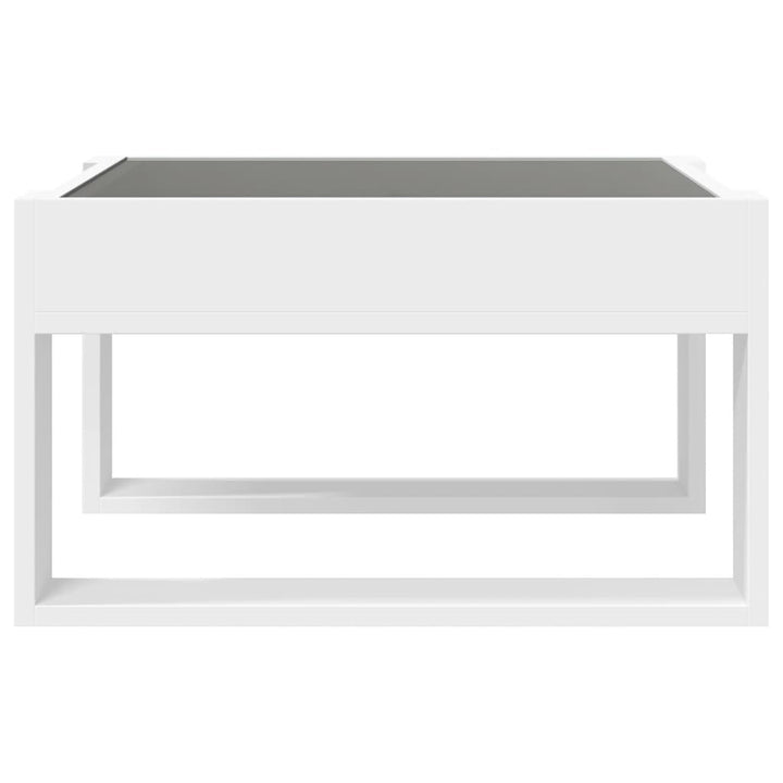 sofabord med Infinity LED-lys 50x53x30 cm hvid