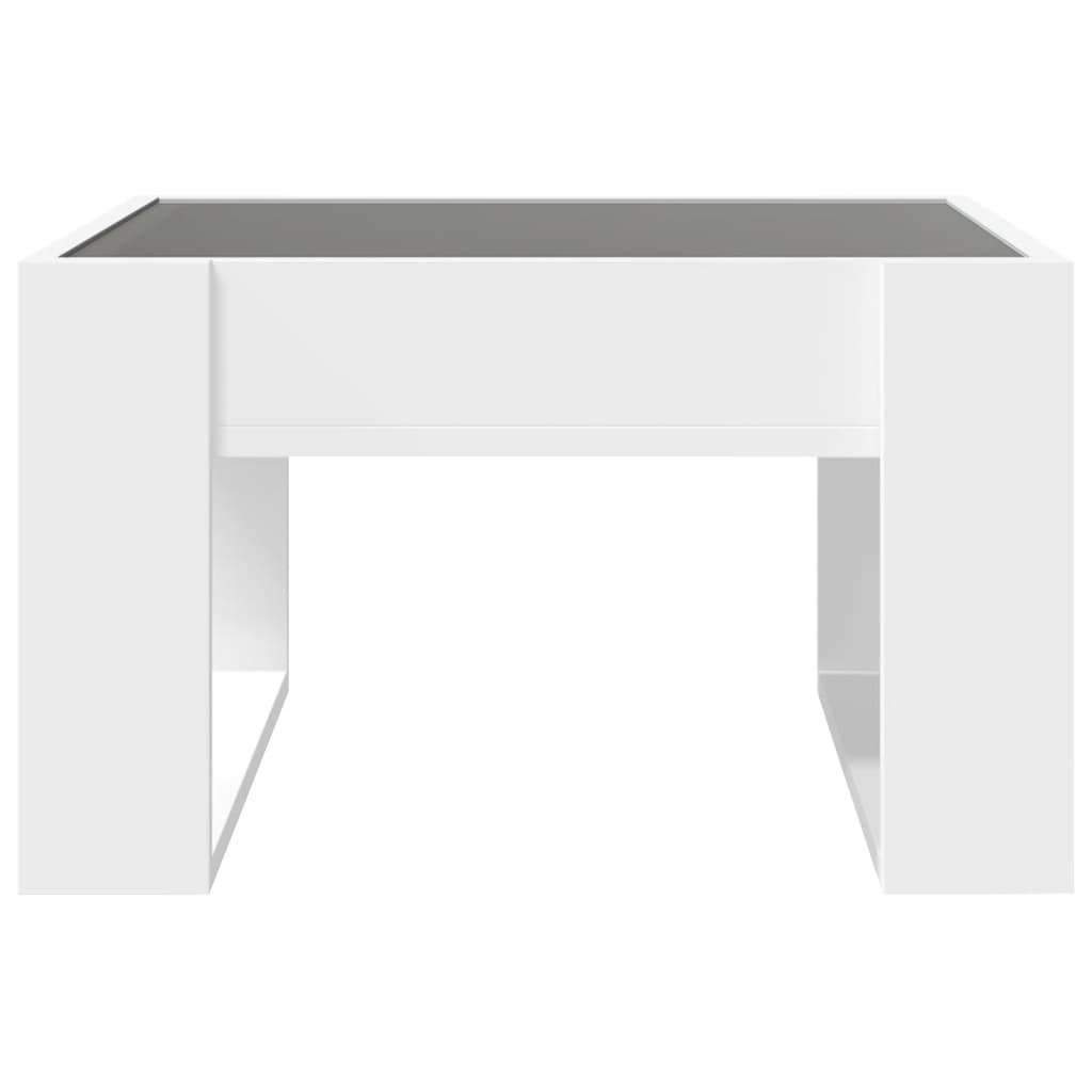 sofabord med Infinity LED-lys 50x53x30 cm hvid