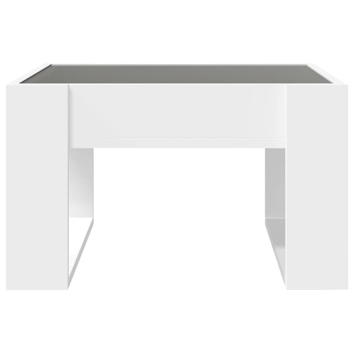 sofabord med Infinity LED-lys 50x53x30 cm hvid