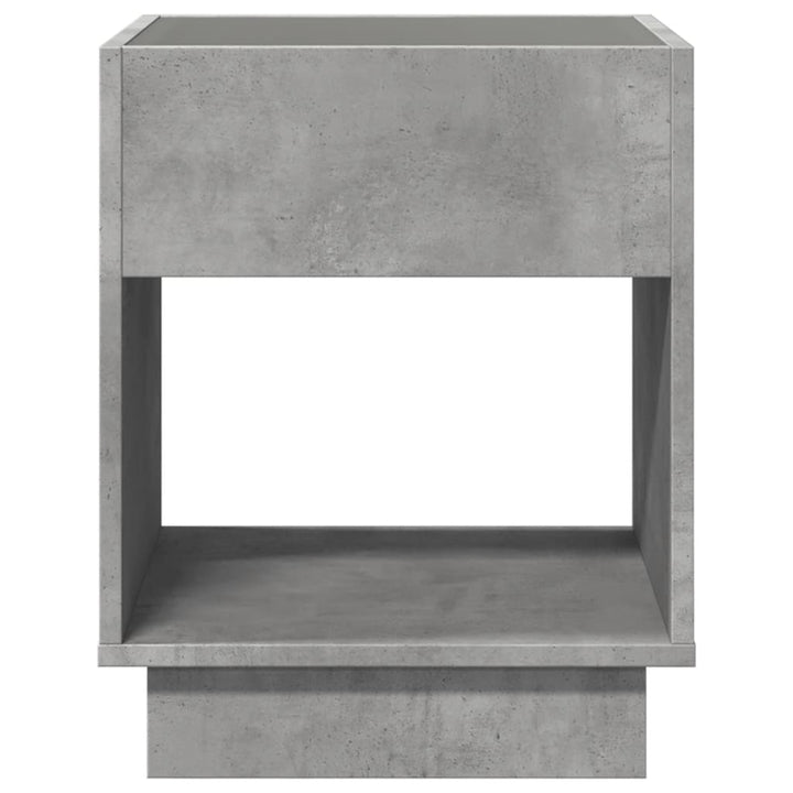 sofabord med Infinity LED-lys 40x40x50 cm betongrå