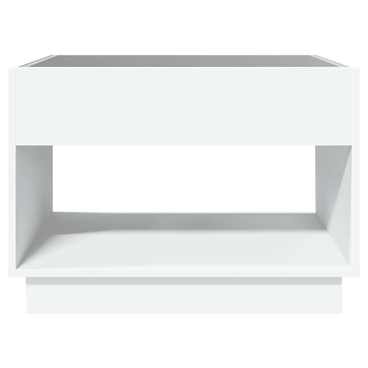 sofabord med Infinity LED-lys 70x50x50 cm hvid