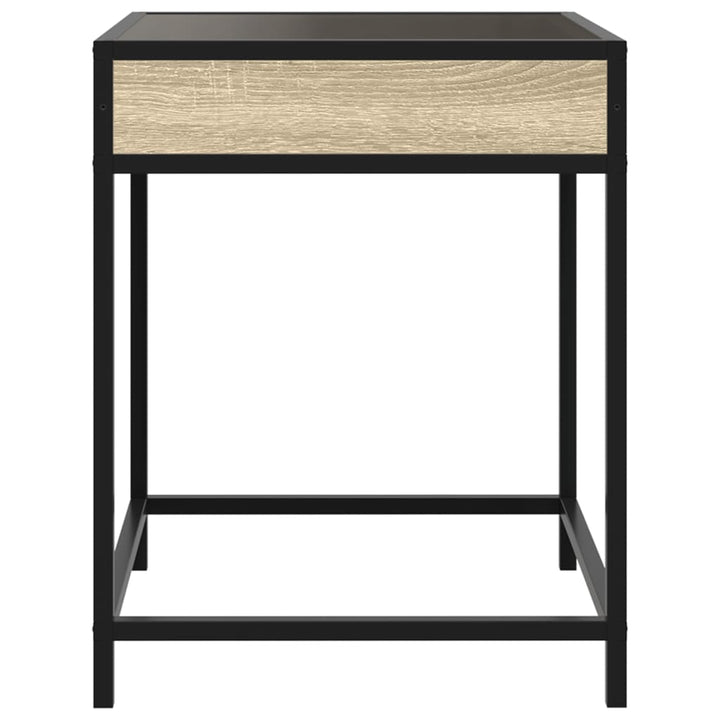 sofabord med Infinity LED-lys 40x40x51 cm sonoma-eg