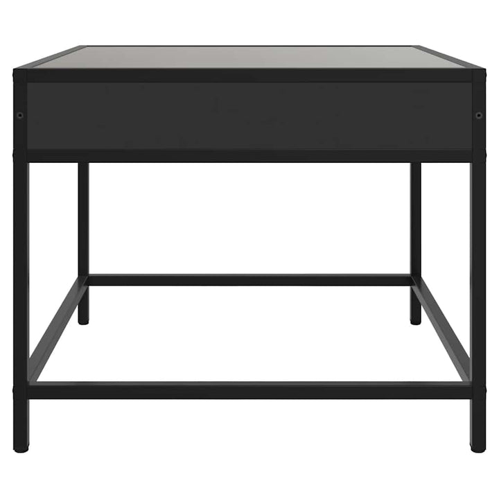 sofabord med Infinity LED-lys 50x50x41 cm sort