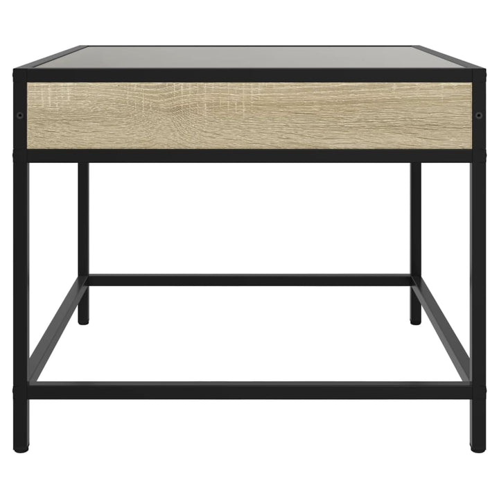 sofabord med Infinity LED-lys 50x50x41 cm sonoma-eg