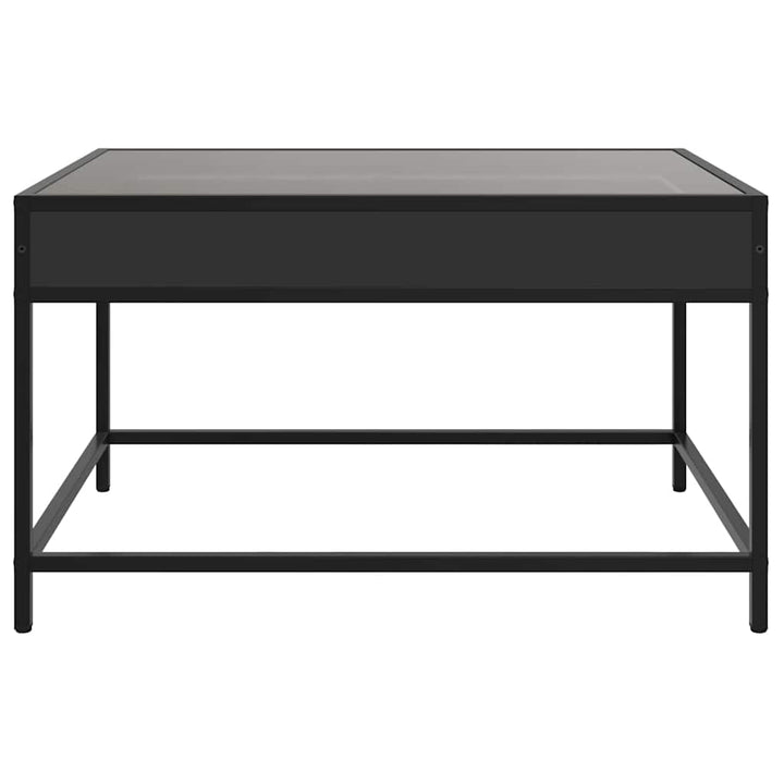 sofabord med Infinity LED-lys 70x50x41 cm sort