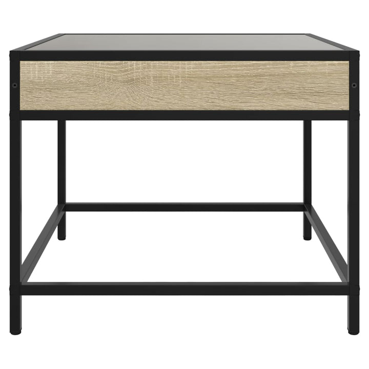 sofabord med Infinity LED-lys 70x50x41 cm sonoma-eg