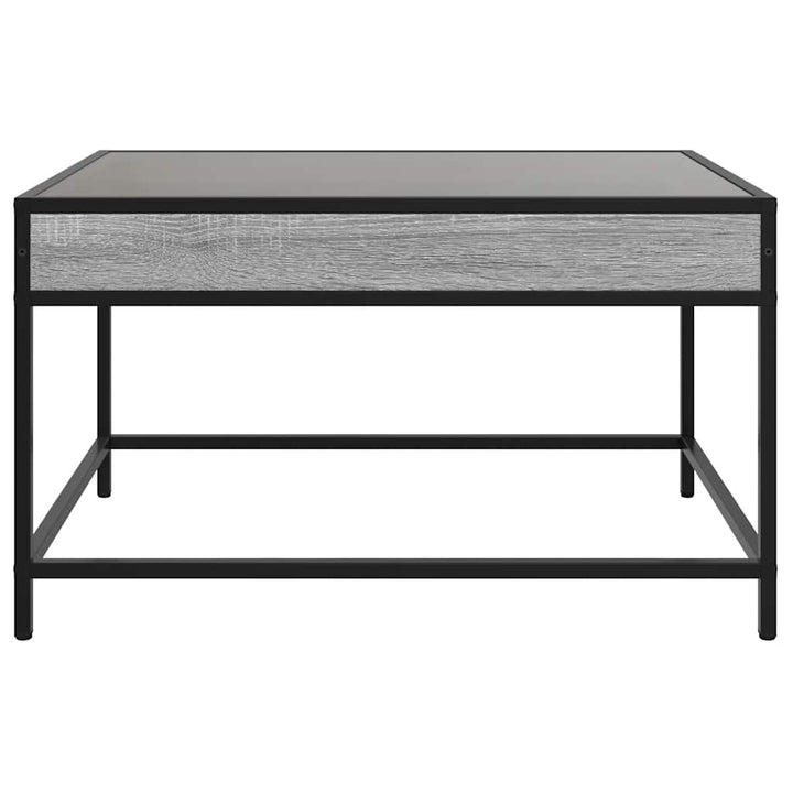 sofabord med Infinity LED-lys 70x50x41 cm grå sonoma-eg
