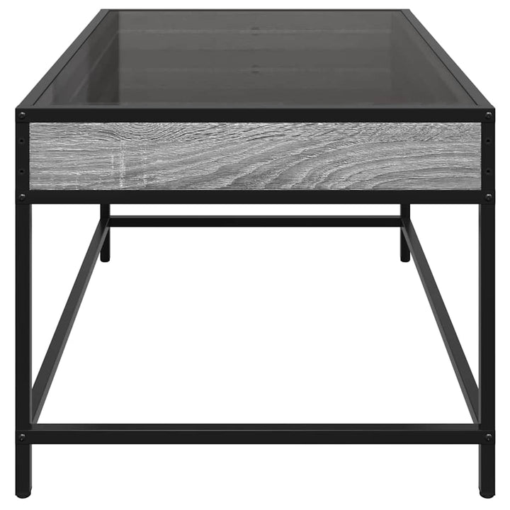 sofabord med Infinity LED-lys 70x50x41 cm grå sonoma-eg