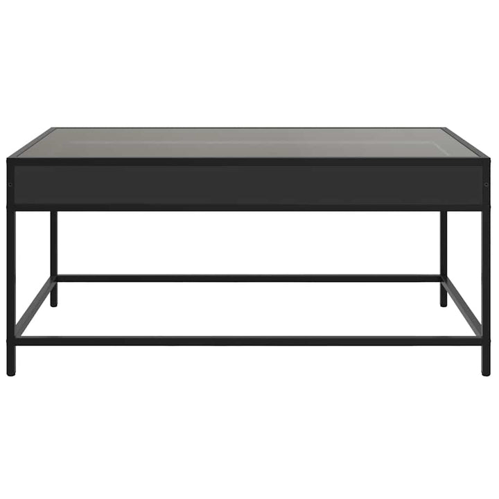 sofabord med Infinity LED-lys 90x50x41 cm sort