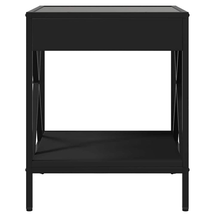 sofabord med Infinity LED-lys 40x40x49 cm sort