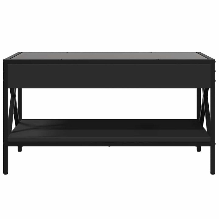 sofabord med Infinity LED-lys 70x50x38 cm sort