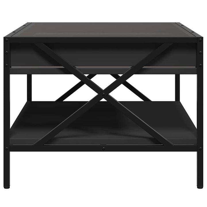 sofabord med Infinity LED-lys 70x50x38 cm sort