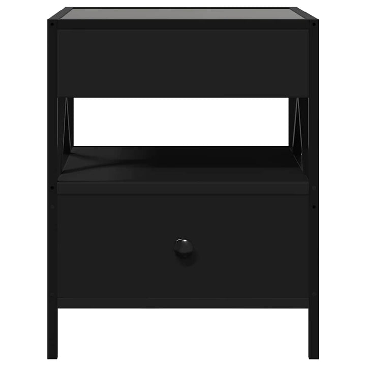 sofabord med Infinity LED-lys 40x40x51 cm sort