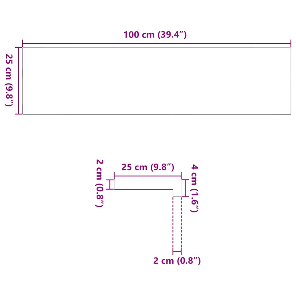 trappemåtter 8 stk ubehandlet 100x25x2 cm massivt egetræ