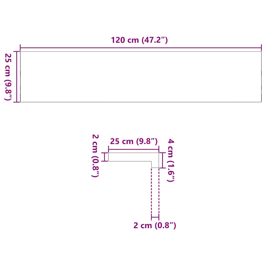 trappemåtter 8 stk ubehandlet 120x25x2 cm massivt egetræ