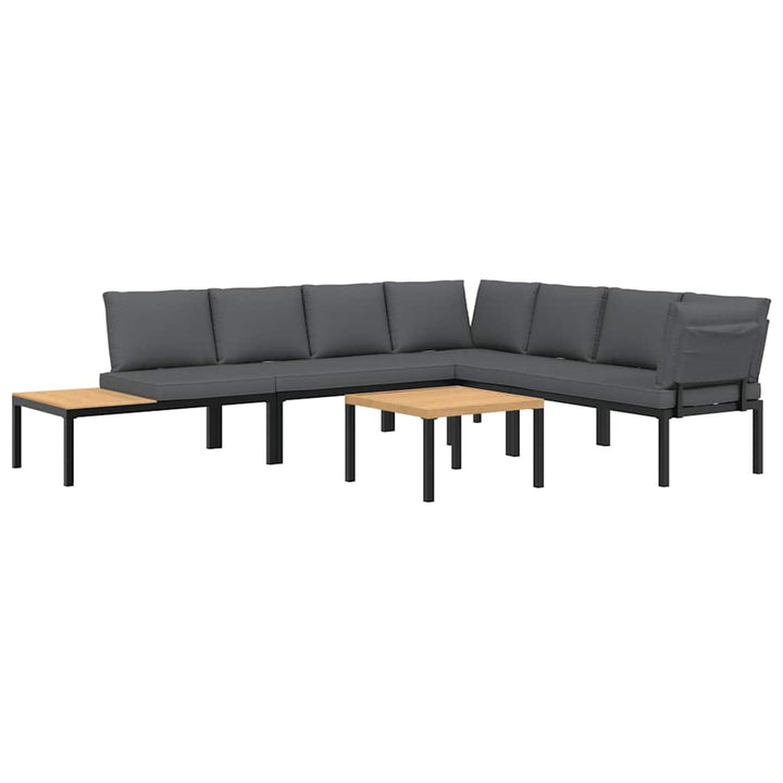 sofasæt til haven 5 dele med hynder aluminium sort