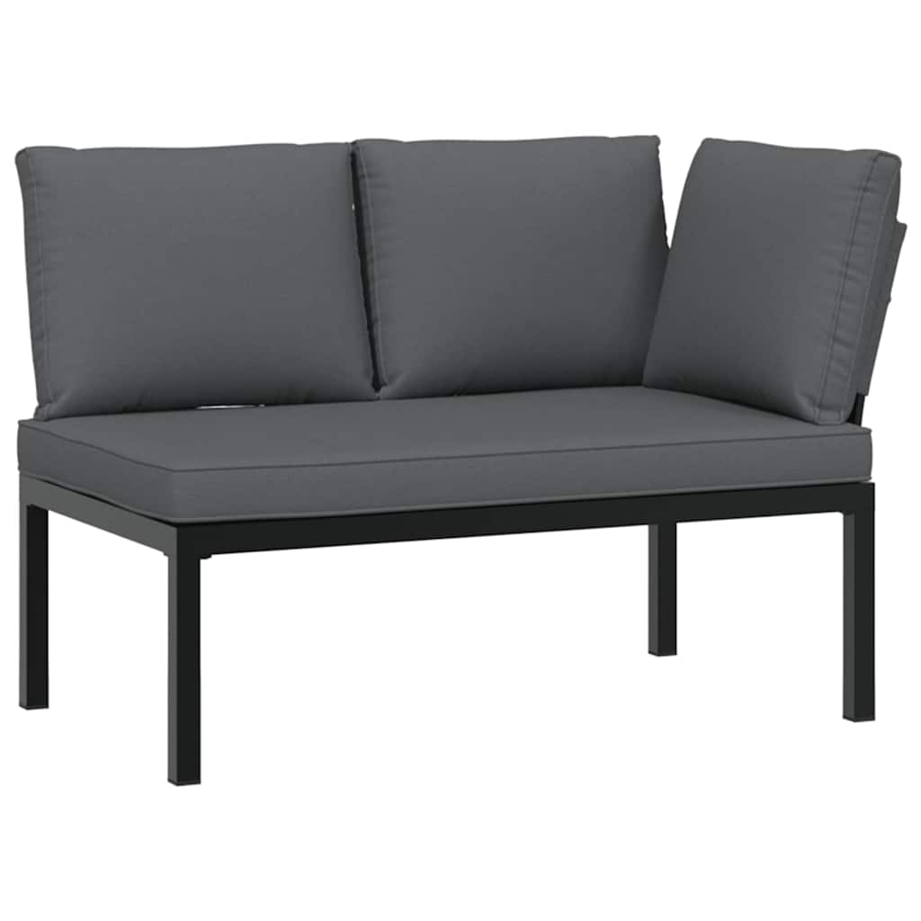 sofasæt til haven 5 dele med hynder aluminium sort